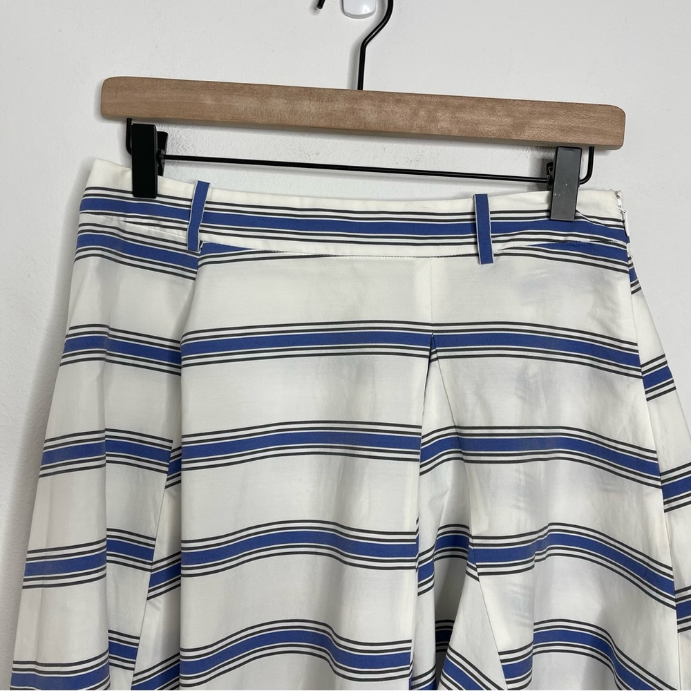 Rebecca Minkoff Misty Skirt in Santorini Blue Striped Asymmetrical Cotton Size 6 - Picture 6 of 16